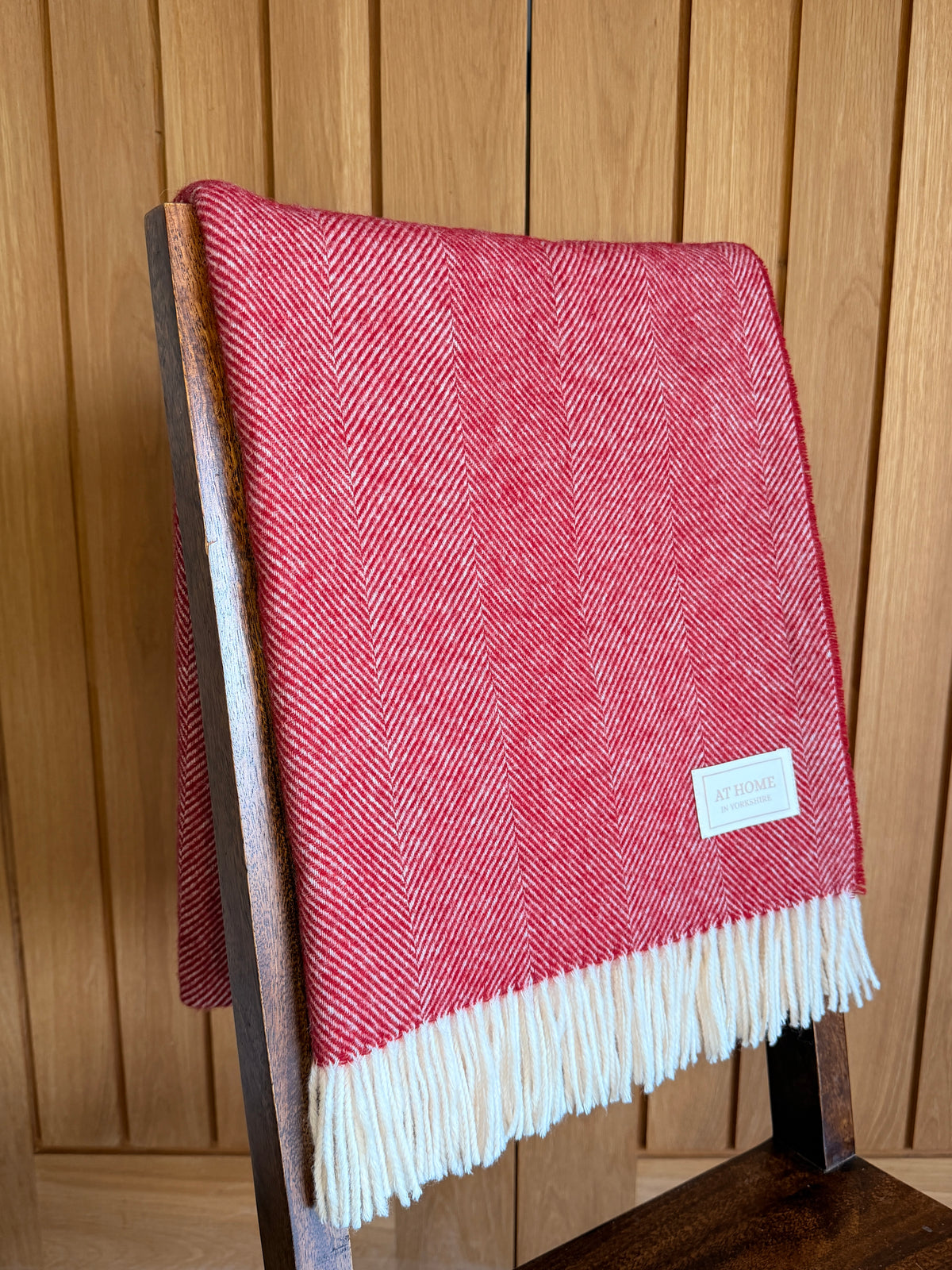 Fern green herringbone wool throw 100% pure wool