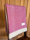 Hedgerow Berry herringbone wool throw 100% pure wool