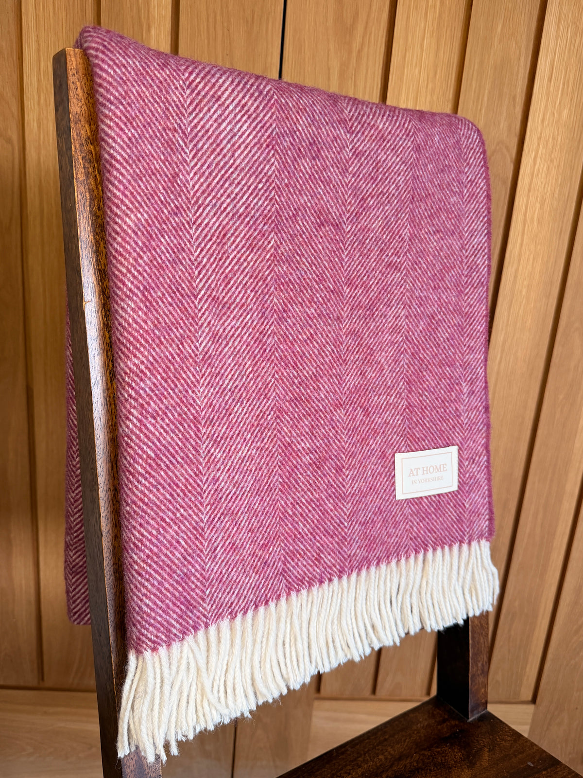 Highland Fawn herringbone wool throw 100% British lambswool