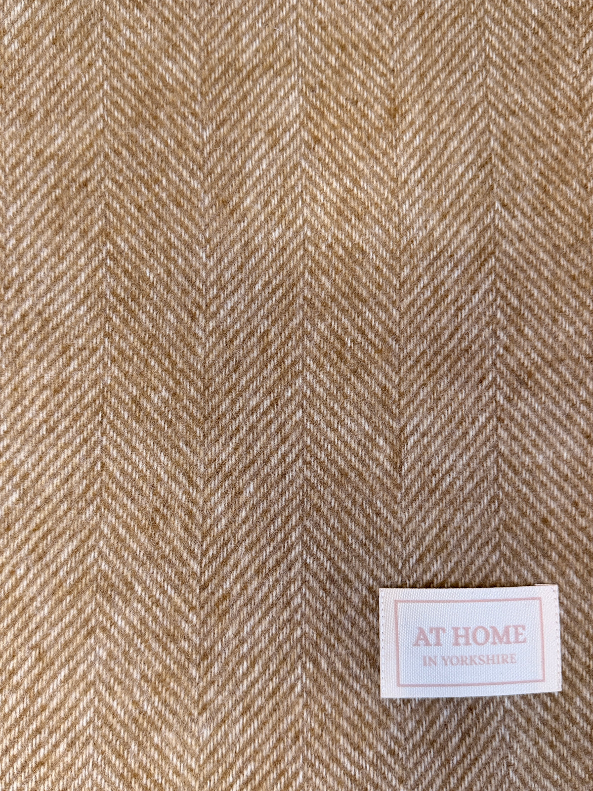 Highland Fawn herringbone wool throw 100% British lambswool