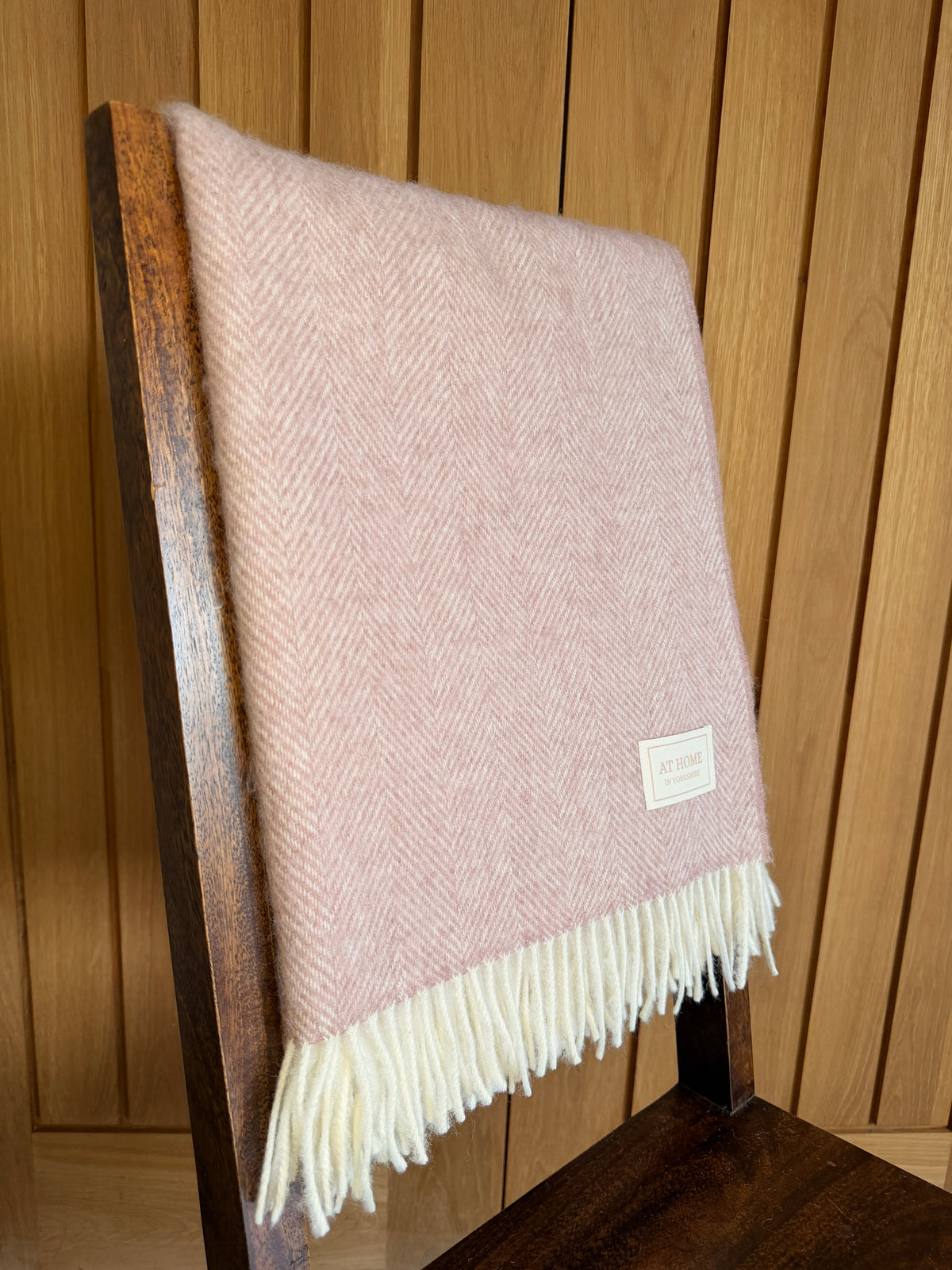 Hedgerow Berry herringbone wool throw 100% pure wool