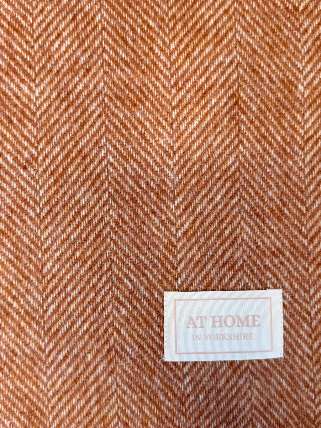 Autumn Fox herringbone wool throw 100% British lambswool