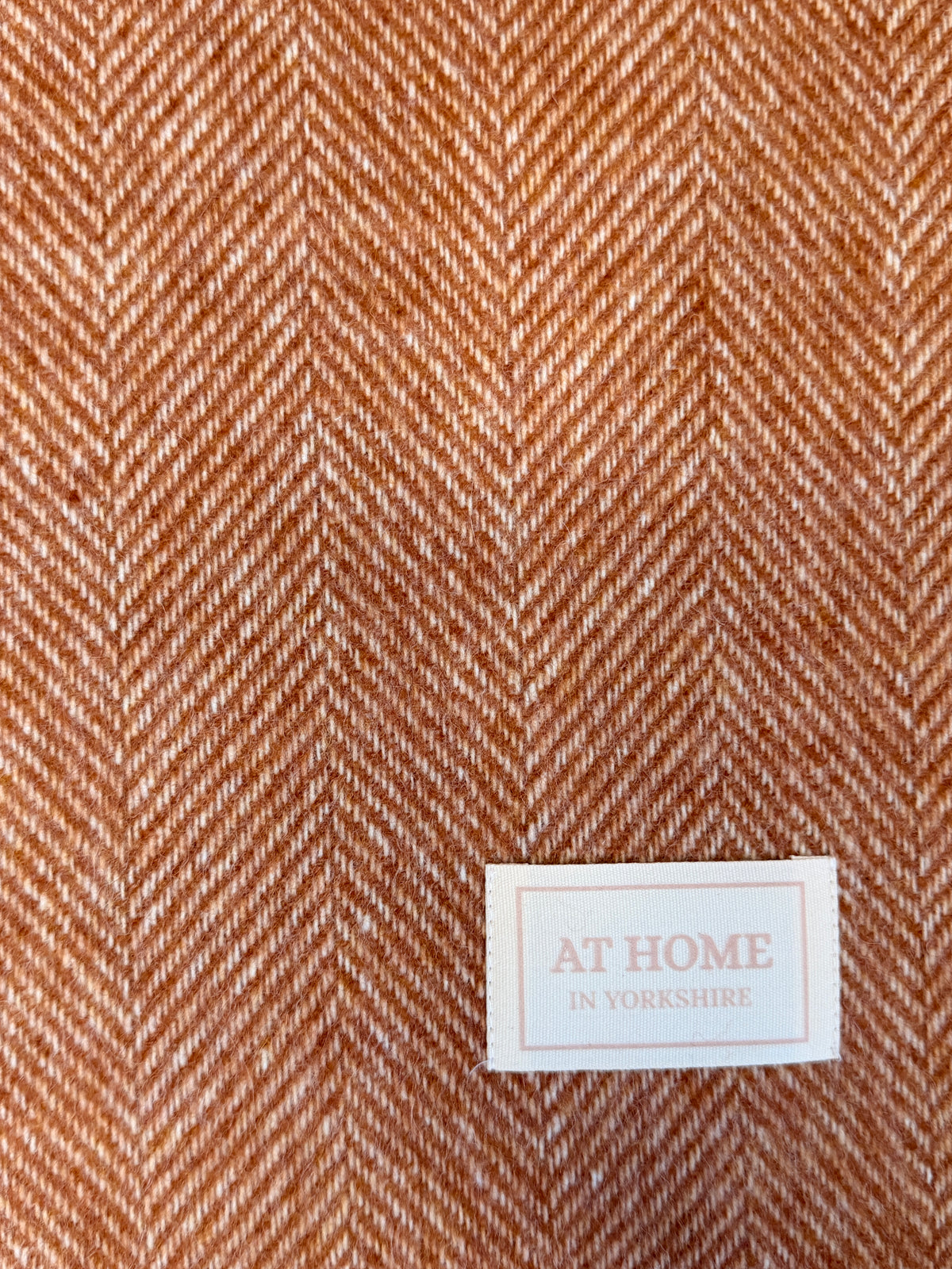 Autumn Fox herringbone wool throw 100% British lambswool