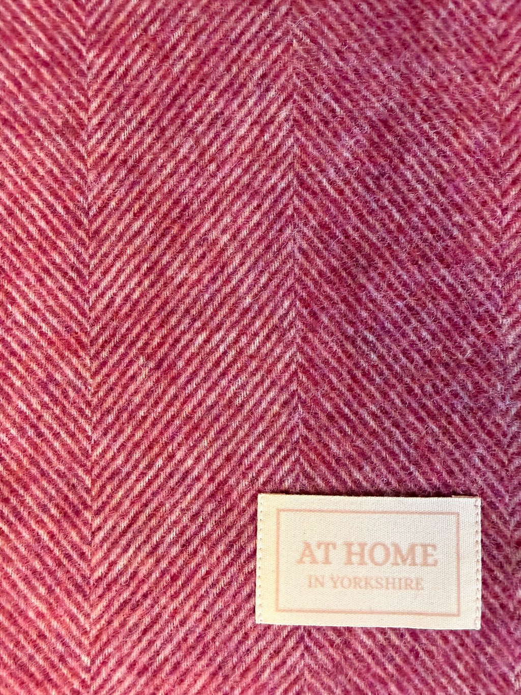 Hedgerow Berry herringbone wool throw 100% pure wool