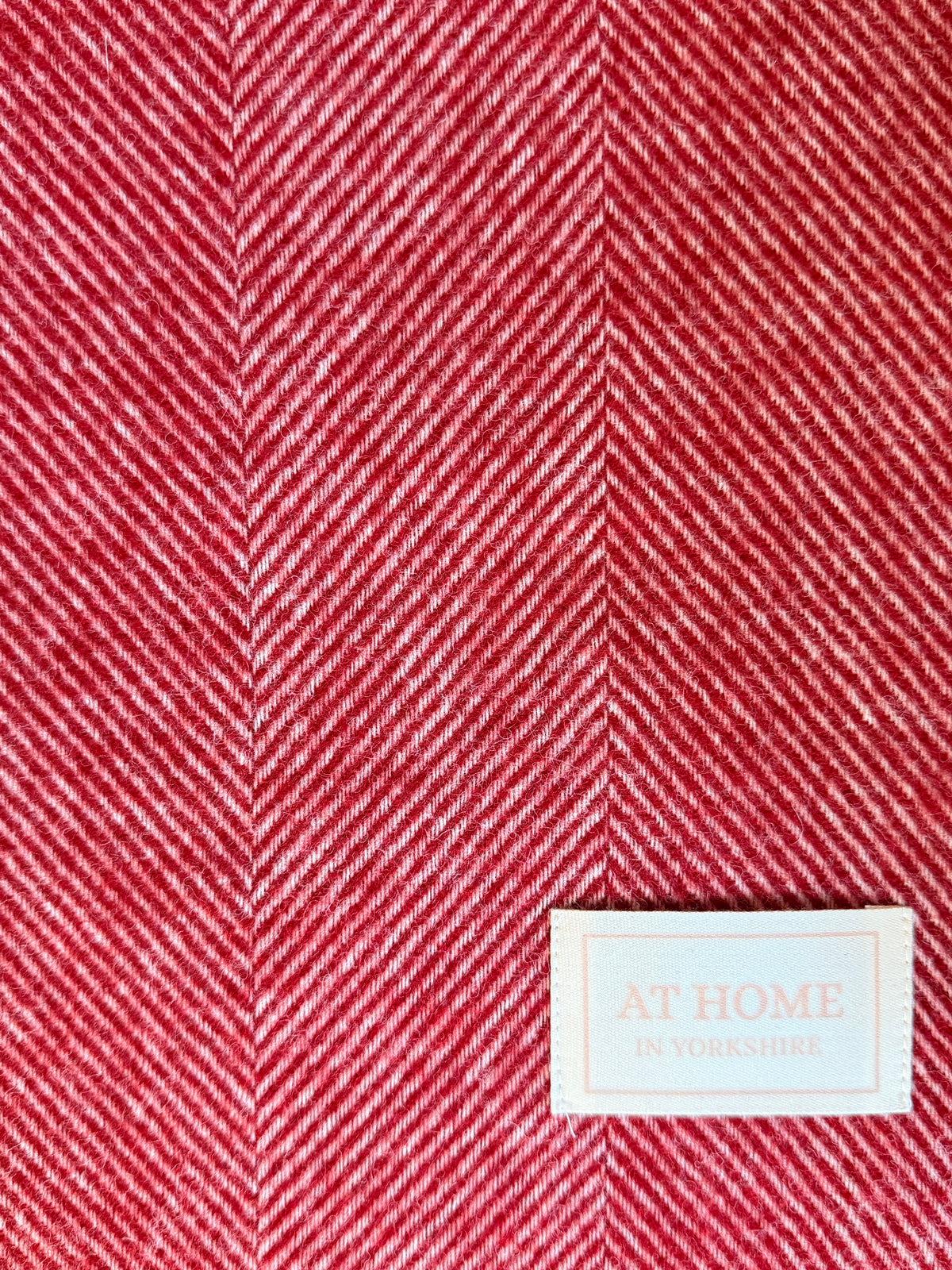 Fireside Red herringbone wool throw 100% pure wool